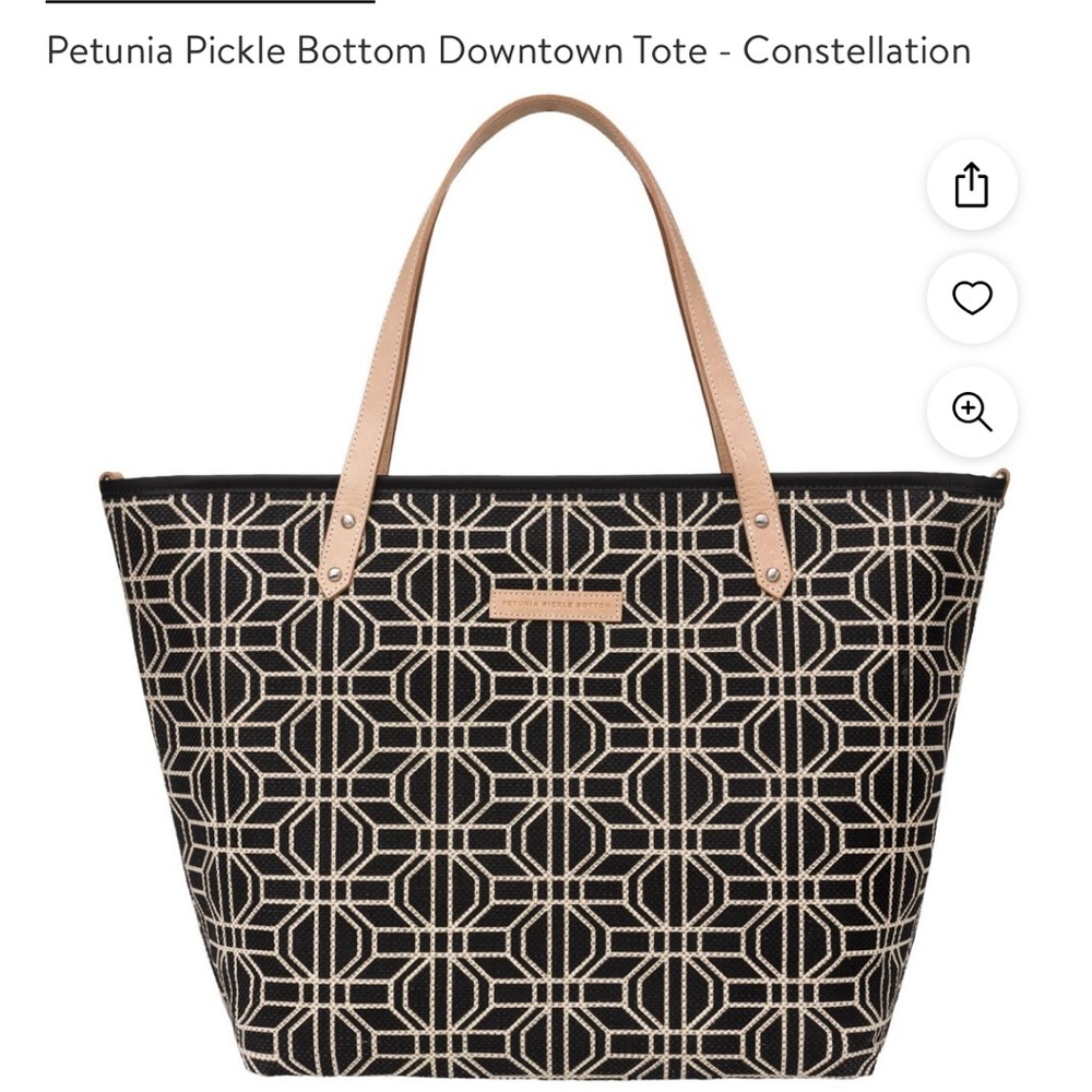 Petunia Pickle Bottom‎ - black/tan textured tote, diaper bag